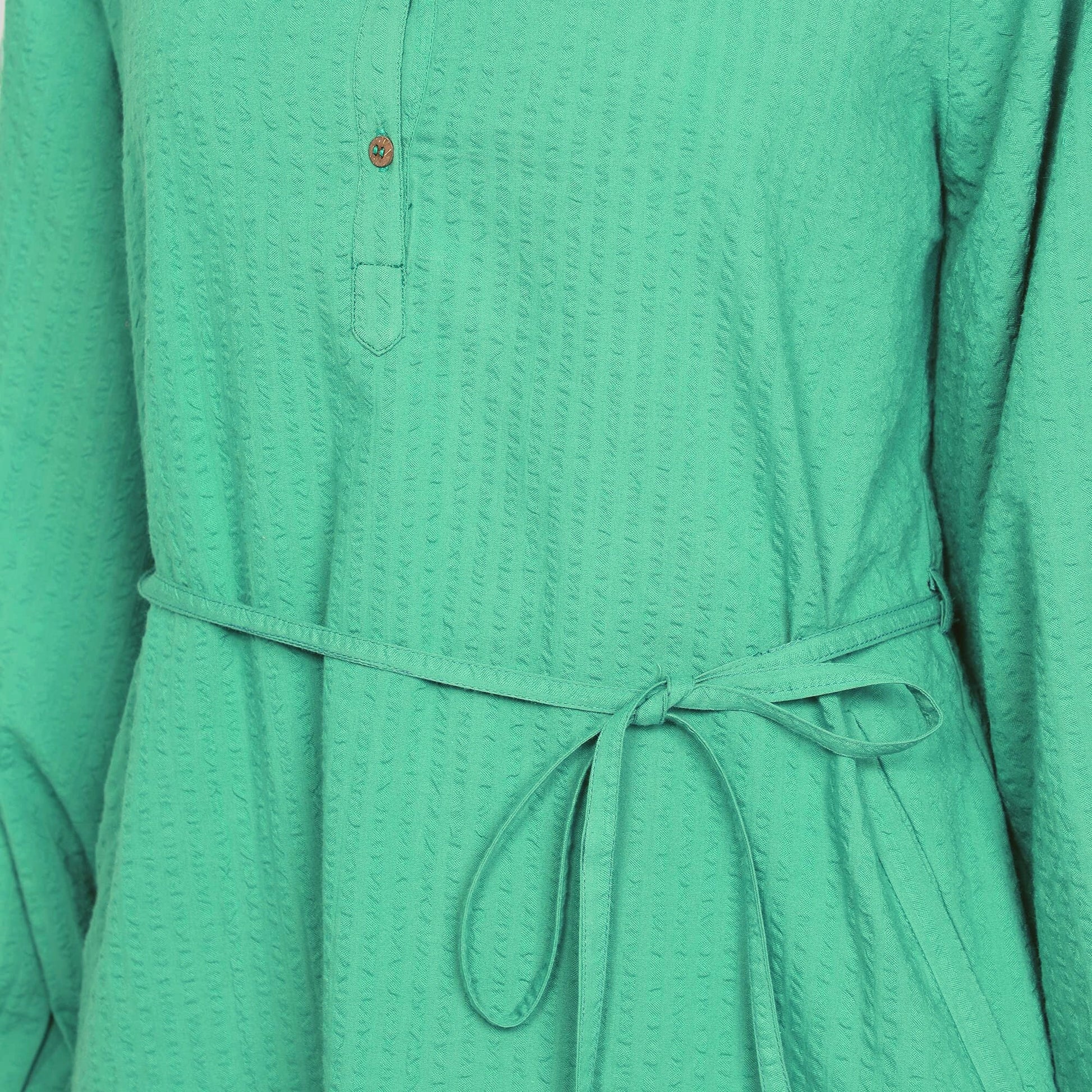 women_cotton_dress  Waist_Tie_up  Spring_Summer_Dress  Sleeves_Tie_Up  Shirt_dress  Modern_dress  Long_sleeves_Dress  green_dress  Dress_for_Women  Cotton_dress  Button_pull_on  Band_Collar